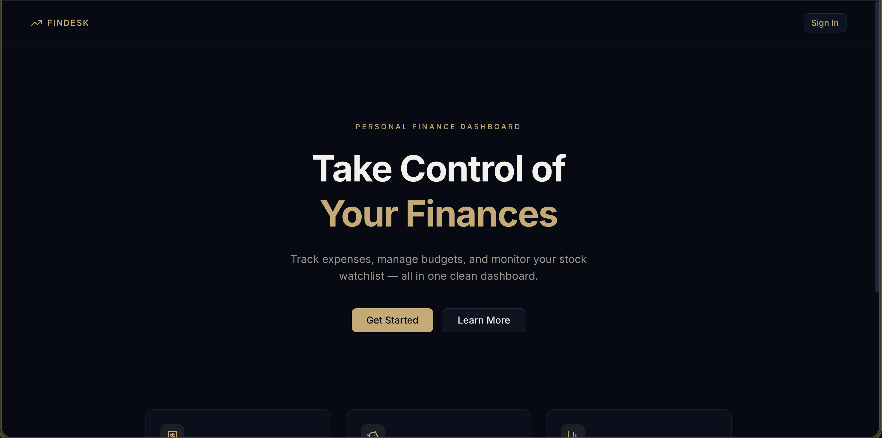 FinDesk Dashboard Preview